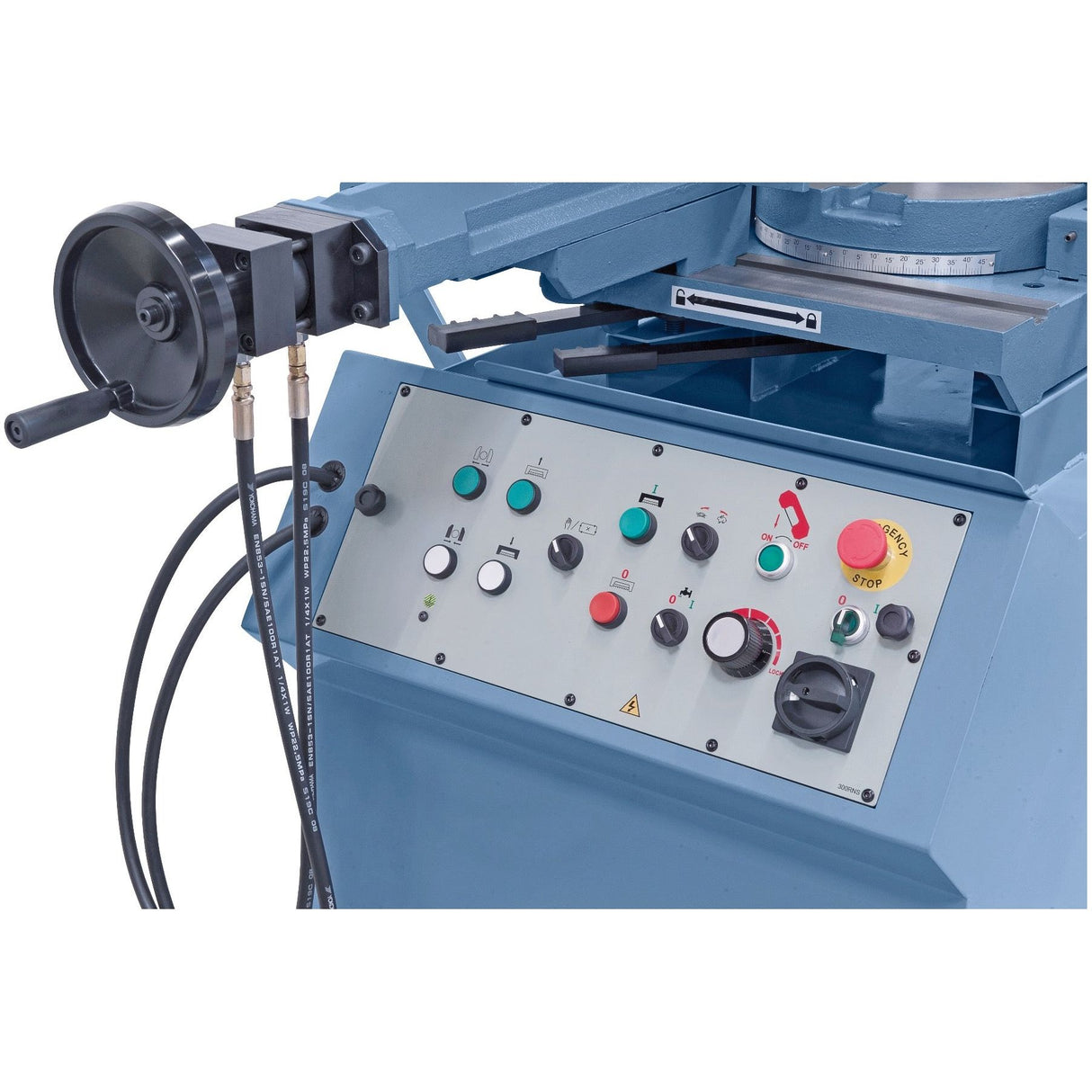 BERNARDO Halbautomatische Doppelgehrungsbandsäge – Modell MBS 300 DGA / 400 V