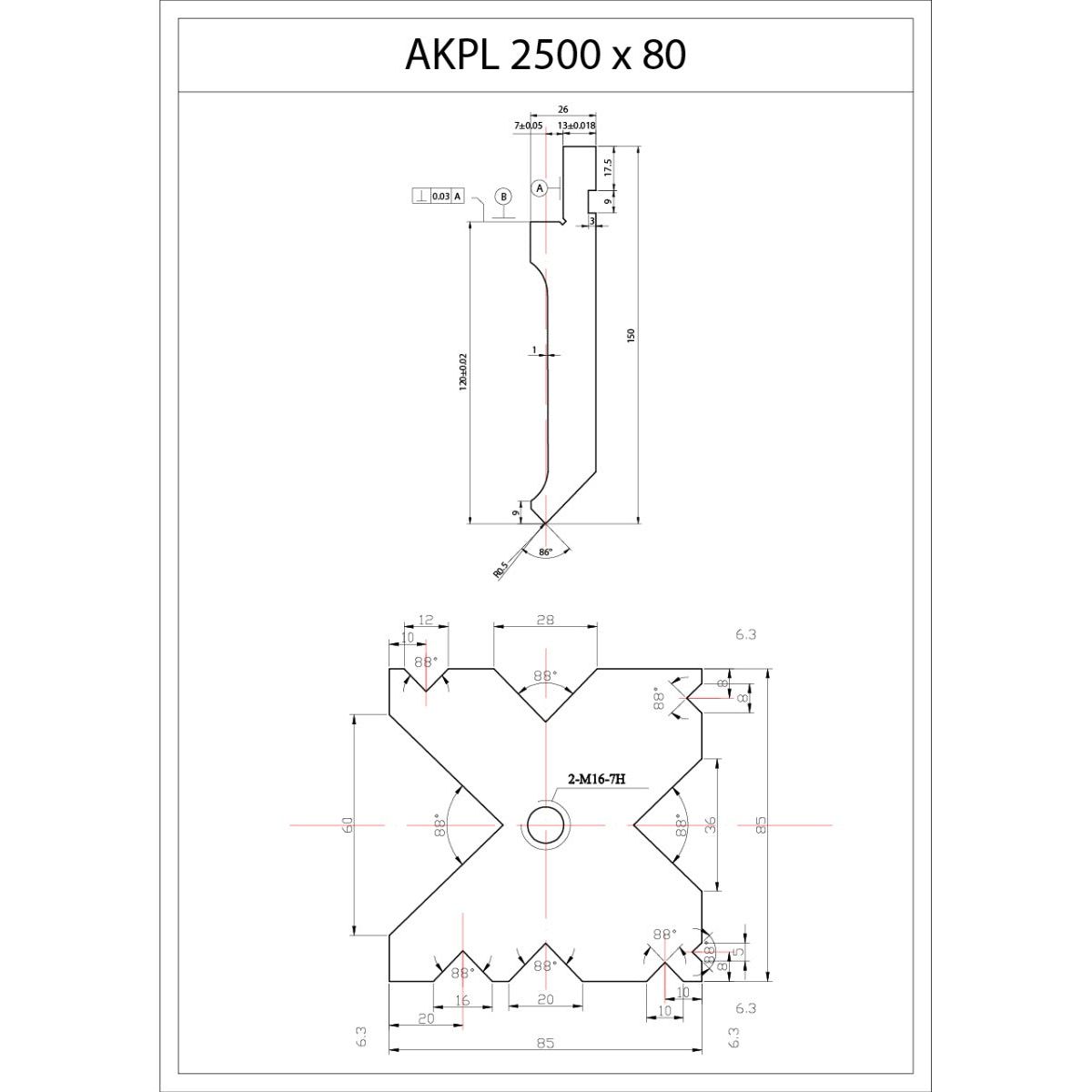 BERNARDO Hydraulische Abkantpresse – Modell AKPL 2500 x 80