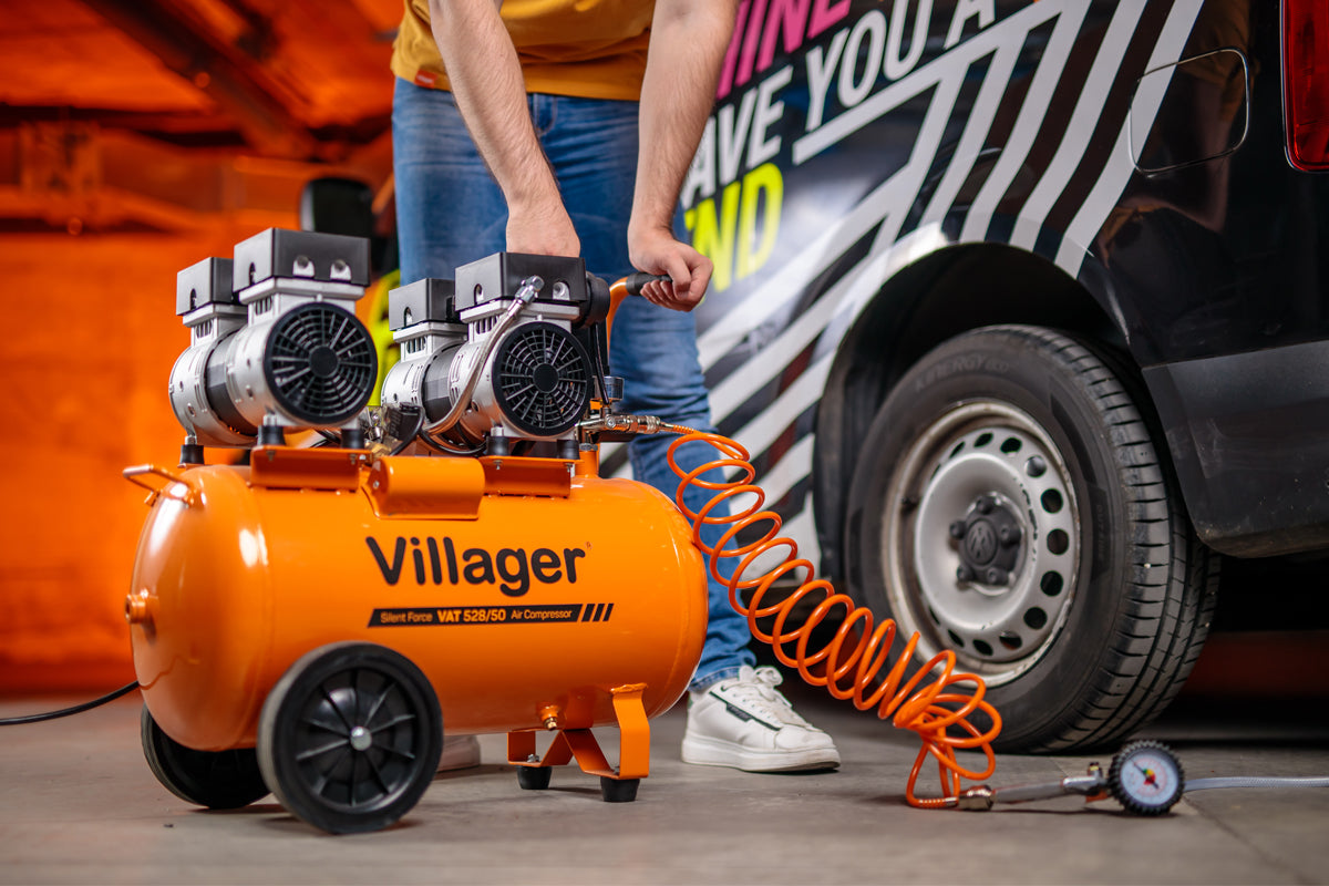 Villager SILENT FORCE VAT 528/50 - Leiser 50 l Kompressor mit 528 l/min Luftleistung & 3000 W - VI-067194