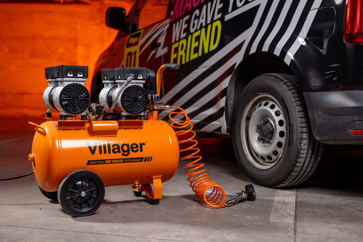 Villager SILENT FORCE VAT 528/50 - Leiser 50 l Kompressor mit 528 l/min Luftleistung & 3000 W - VI-067194