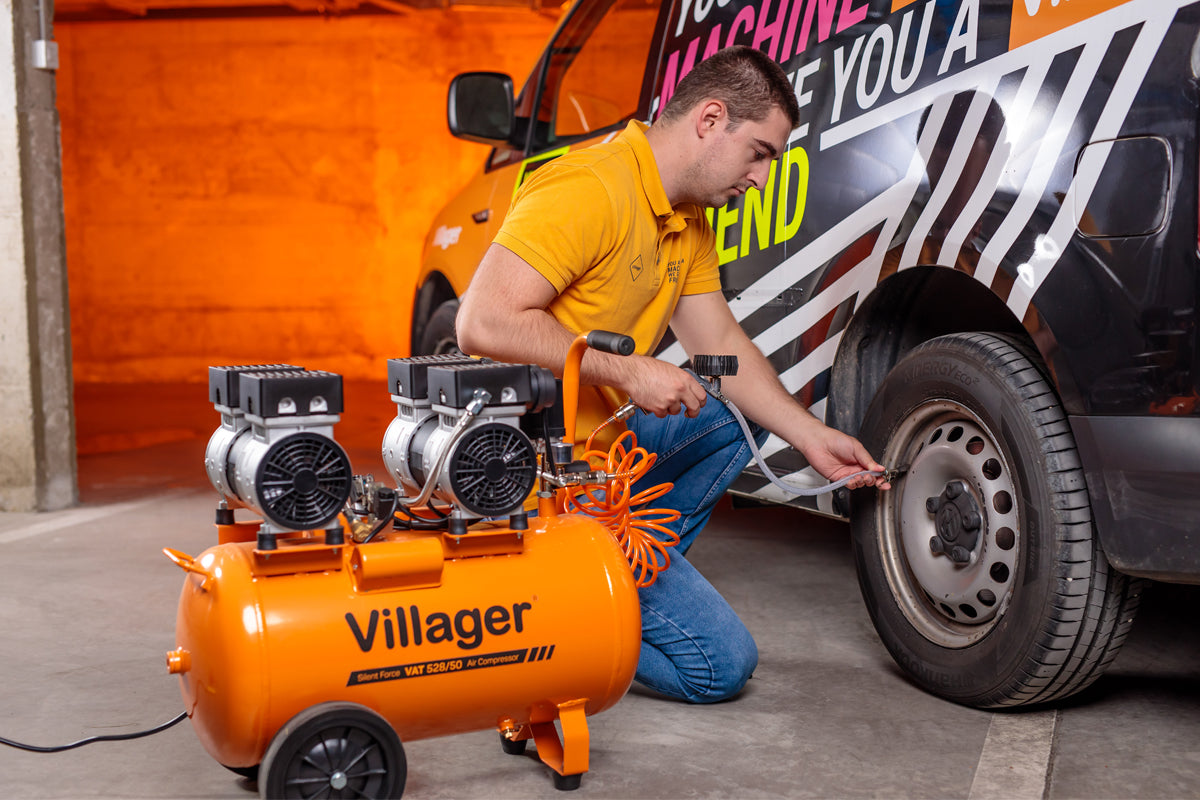 Villager SILENT FORCE VAT 528/50 - Leiser 50 l Kompressor mit 528 l/min Luftleistung & 3000 W - VI-067194