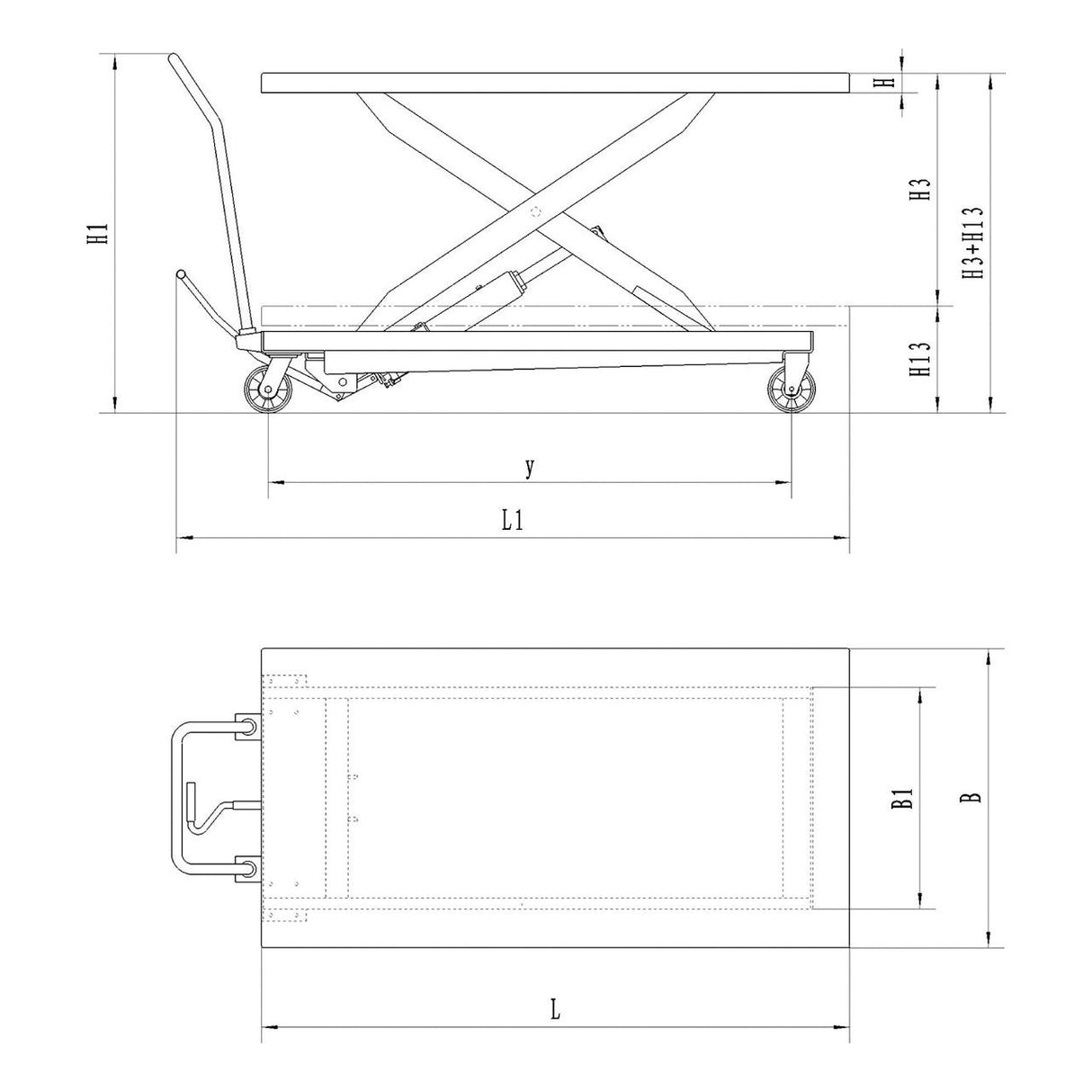 BERNARDO Hydraulik-Scherenhubtische mit großer Tischplatte – Modell TG 500