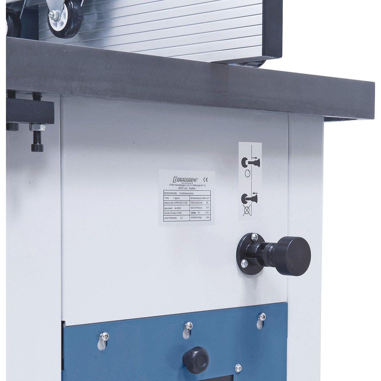 BERNARDO Tischfräsmaschine mit Rolltisch – Modell T 600 R - 230 V