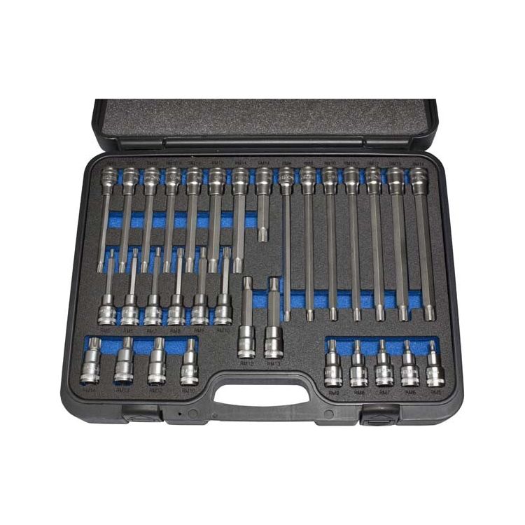 Deltach 1/2" Doppelset Reibe im Etui, 32 Stück 501218