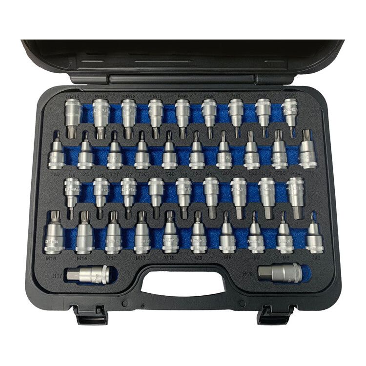 Deltach 1/2" Steckschlüsselsatz Torx/In-Nuss/Kegelzahn/Rippe, 40 Stück 501210
