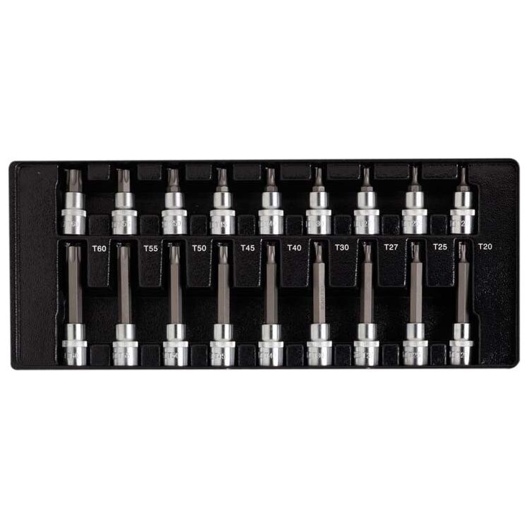 Deltach 1/2" Steckschlüsselsatz torx, kurz+lang, 18-tlg, Modul M 122000