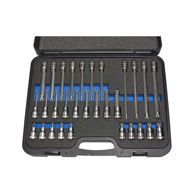 Deltach 1/2" Steckschlüsselsatz Vielzahn/Spline im Koffer, 30 Stück 501214