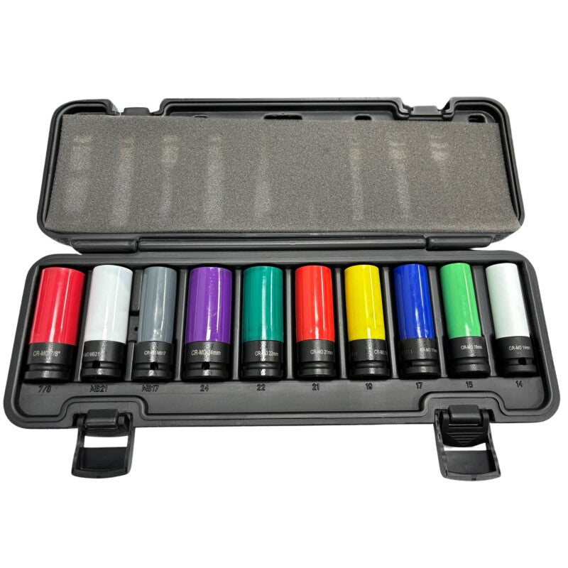 1/2" Power cap set, lang dünnwandig, 10dlg