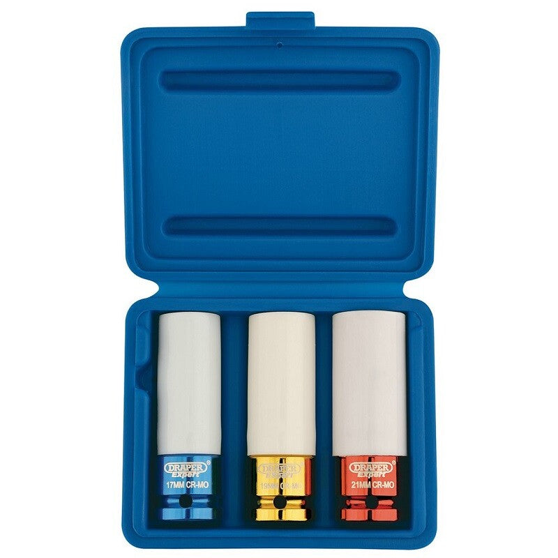 Draper Tools 1/2" Kraftschlüsselsatz, lang dünnwandig, 3-tlg. D30630