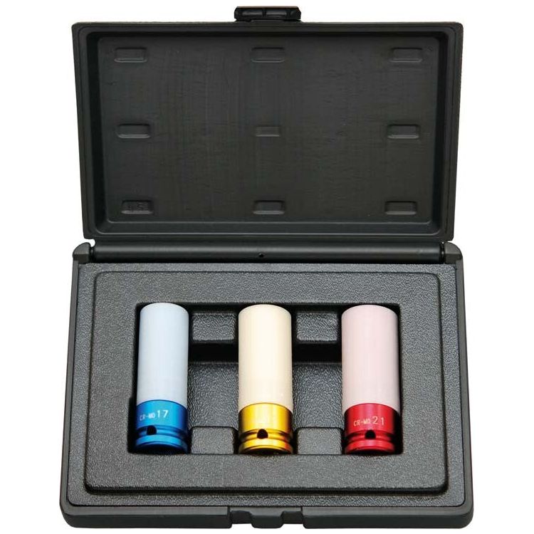 Steiner Airtools 1/2" Kraftschlüsselsatz, lang dünnwandig, 3-tlg. SK6903CM