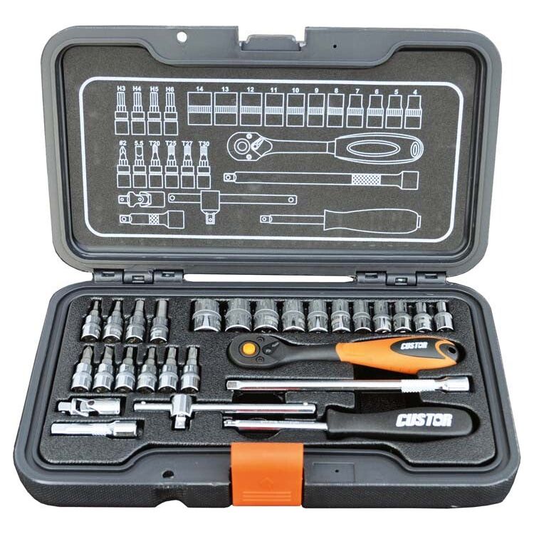 Custor 1/4" Steckschlüssel-Satz, 27-tlg. CTK02027K