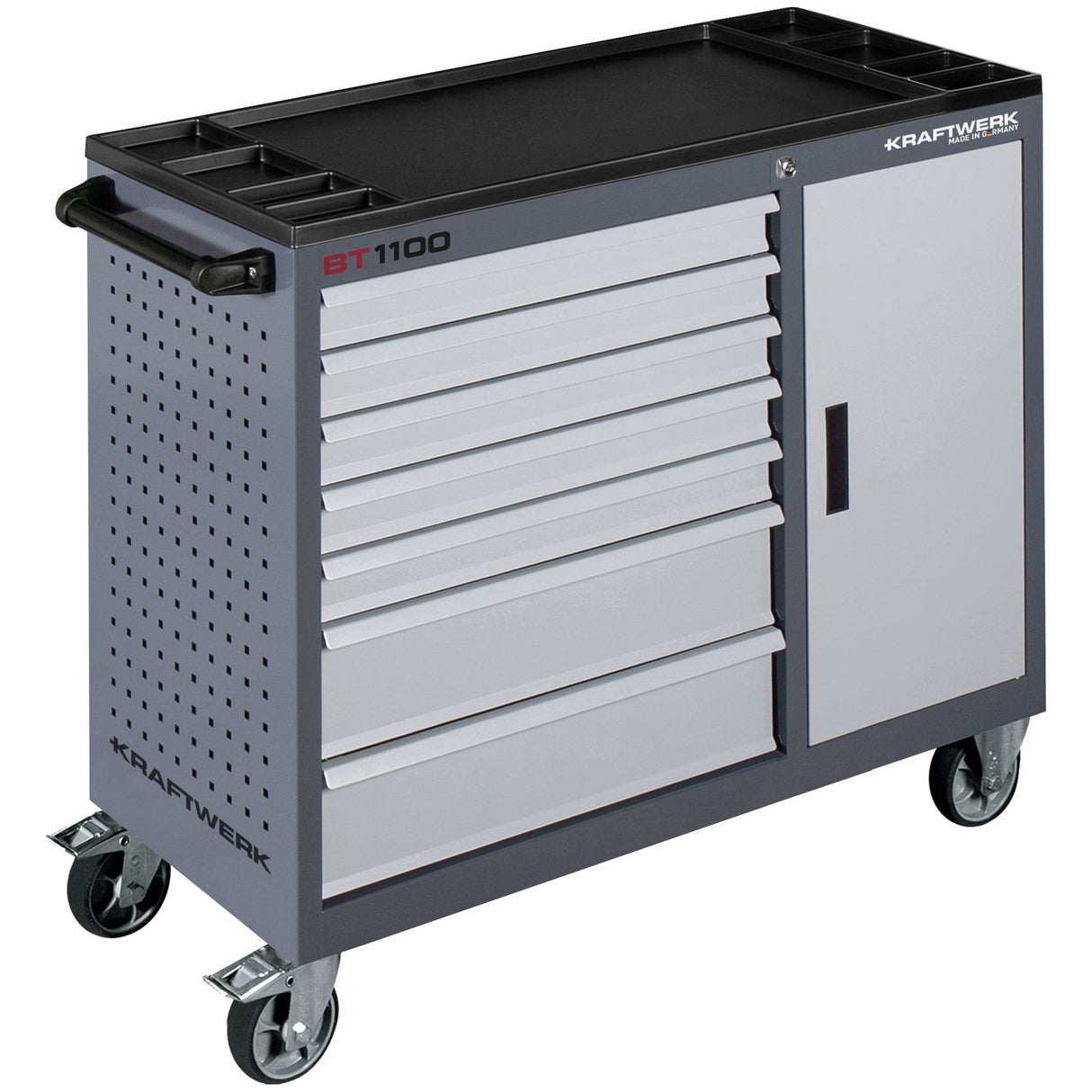 Kraftwerk Werkstattwagen bestückt - Werkstattwagen „Made in Germany" Modell BASIC LINE BT1100, 7 Schubladen + 1 Schrank, leer