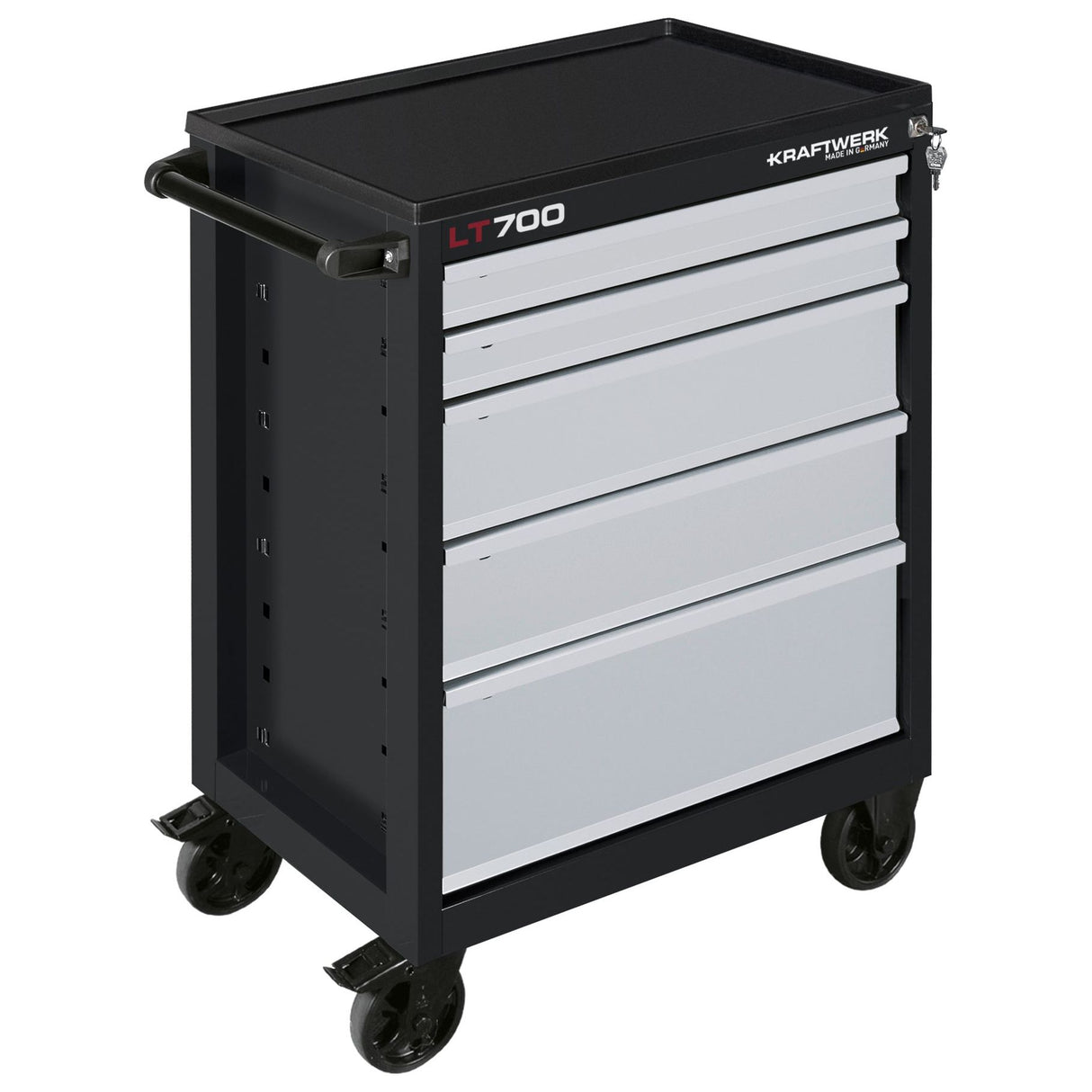 Kraftwerk Werkstattwagen bestückt „Made in Germany" LT700 Profi Werkstattwagen mit Werkzeug bestückt, 5 Schubladen, BASIC, 173-tlg.