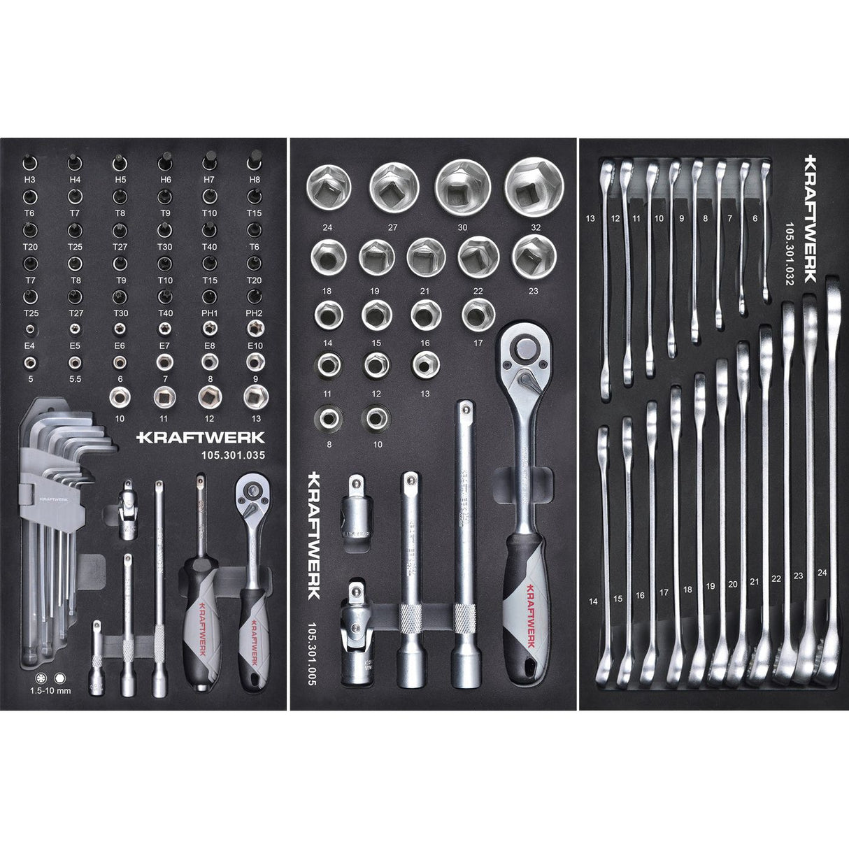 Kraftwerk Werkstattwagen bestückt „Made in Germany" LT700 Profi Werkstattwagen mit Werkzeug bestückt, 5 Schubladen, BASIC, 151-tlg.