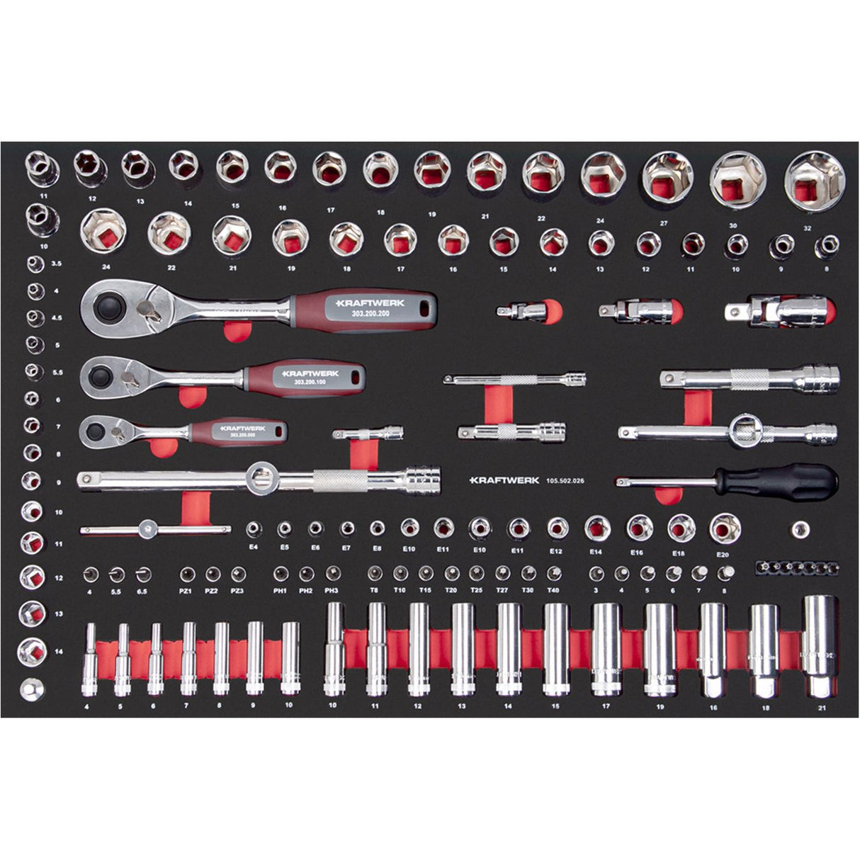 Kraftwerk Werkstattwagen bestückt „Made in Germany" BT700 Profi Werkstattwagen mit Werkzeug bestückt, 7 Schubladen, PRO, 278-tlg.