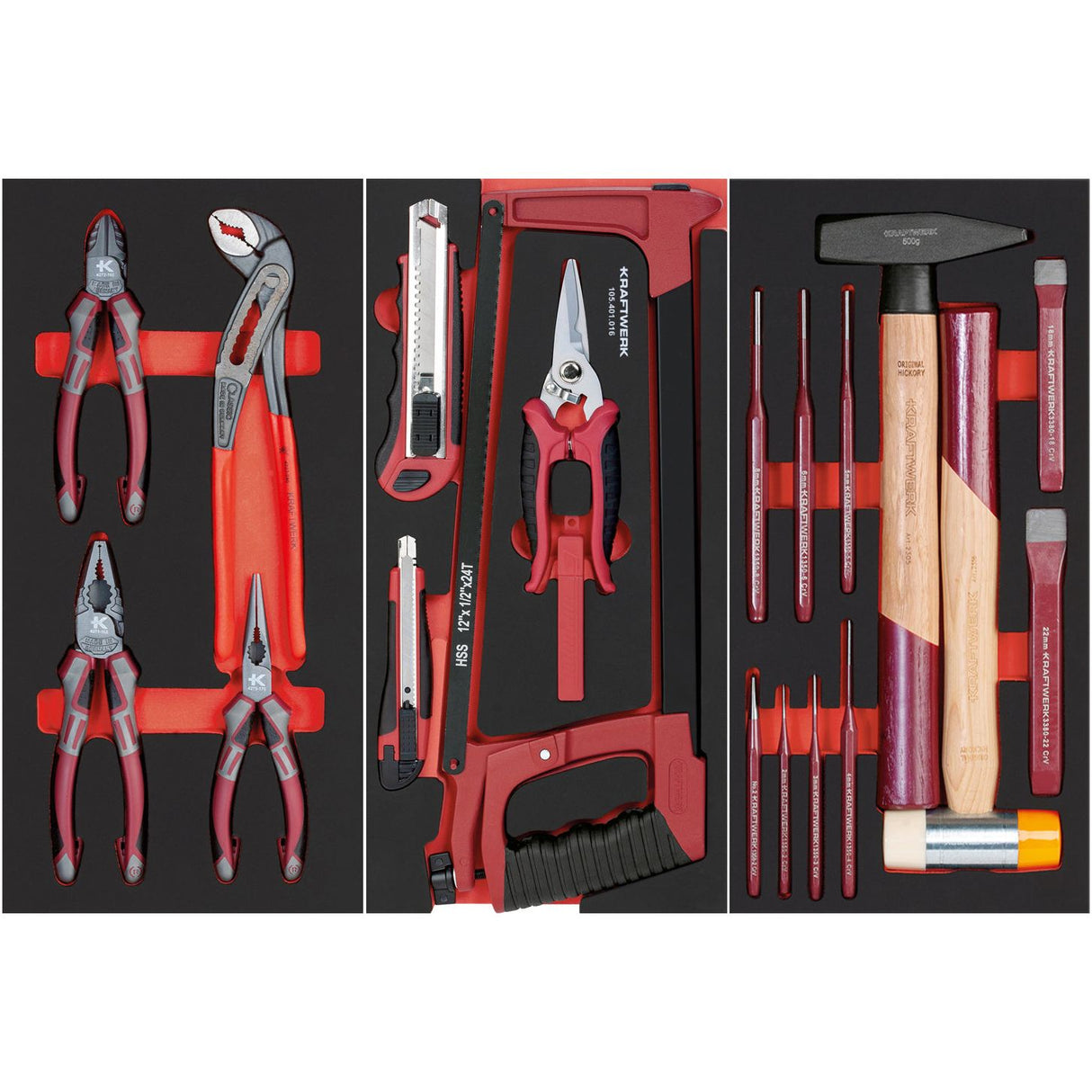 Kraftwerk Werkstattwagen bestückt „Made in Germany" BT700 Profi Werkstattwagen mit Werkzeug bestückt, 7 Schubladen, PRO, 278-tlg.