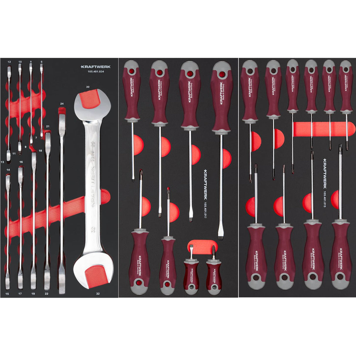 Kraftwerk Werkstattwagen bestückt „Made in Germany" BT700 Profi Werkstattwagen mit Werkzeug bestückt, 8 Schubladen, PRO, 296-tlg.