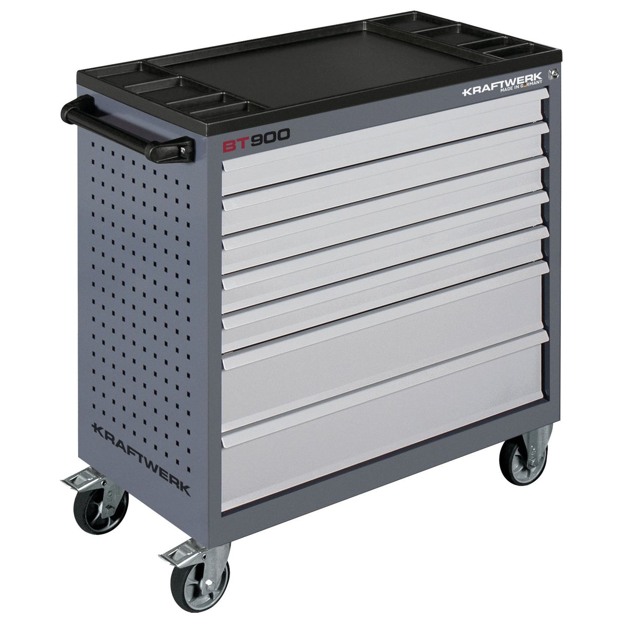 Kraftwerk Werkstattwagen bestückt „Made in Germany" BT900 Profi Werkstattwagen mit Werkzeug bestückt, 7 Schubladen, PRO, 278-tlg.
