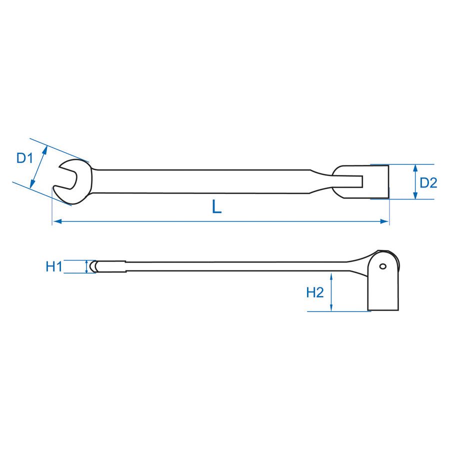 KING TONY Profi-Werkzeuge - 12-Kant Maul-Gelenk-Steckschlüssel, metrisch - 18 mm 102018