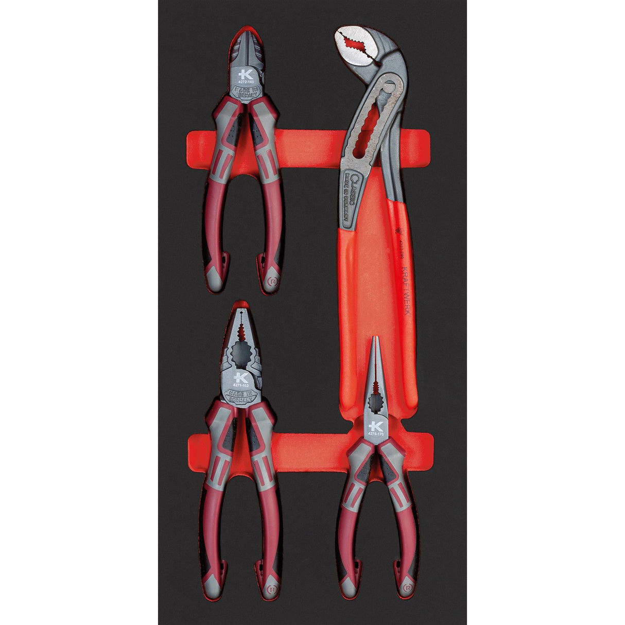 Kraftwerk PRO LINE HIGHTECH Zangen Set, EVA-Einlage, 20 x 40 cm, 4-tlg