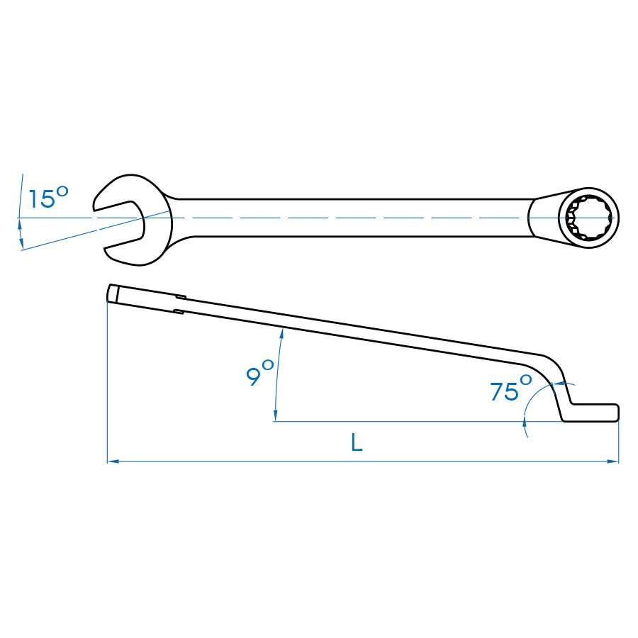 KING TONY Profi-Werkzeuge - Ring-Maulschlüssel, metrisch, 75° - 29 mm 106729