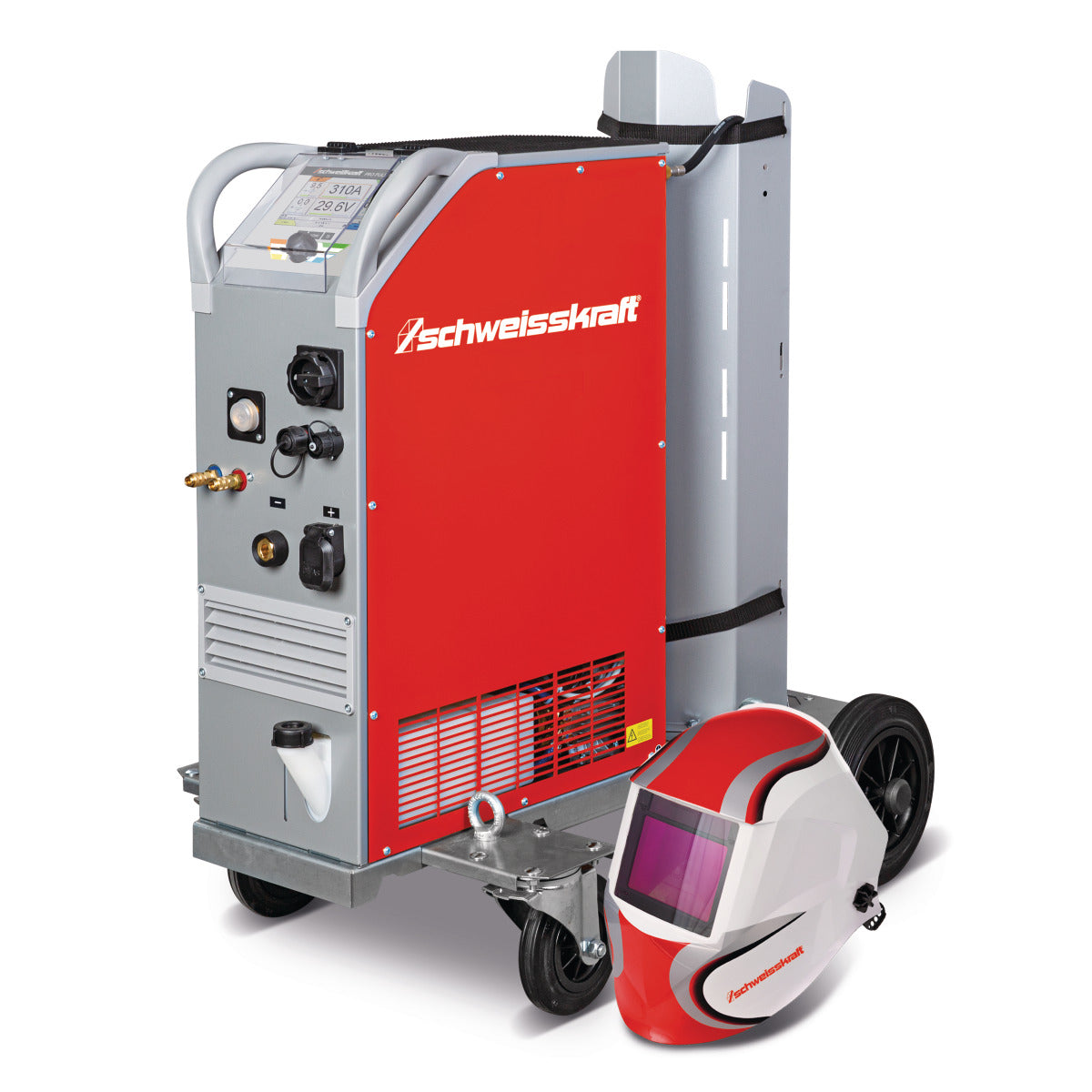 Schweisskraft MIG/MAG-Impulsschweißgerät PRO-PULS 300 W (Fahrwagen Profi, Bedienfeld unten) Aktions-Set – Ausführung 1 - SM-1085530SET