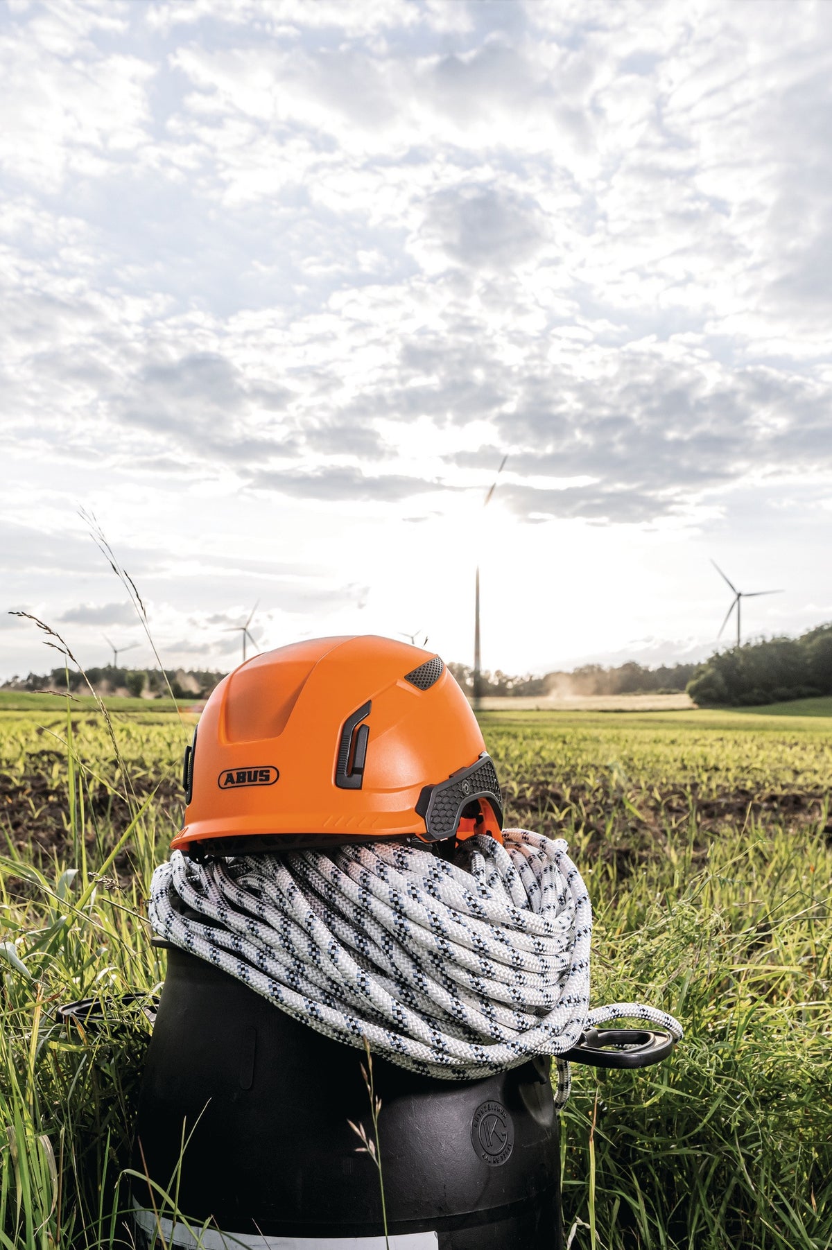 ABUS Industriekletterhelm Spector blaze red – ABS-Außenschale, EPS-Innenschale, EN 397