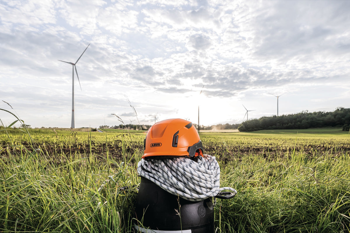 ABUS Industriekletterhelm Spector blaze red – ABS-Außenschale, EPS-Innenschale, EN 397