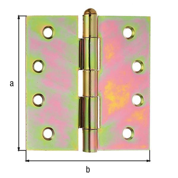 GAH Scharnier 76 x 76 mm sendzimirverzinkt mit losem Edelstahlstift – quadratisch