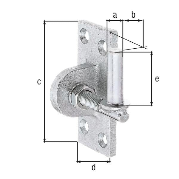 GAH Kloben zum Anschrauben 13x45 mm, Stahl roh, galvanisch verzinkt, verstellbar um 20 mm