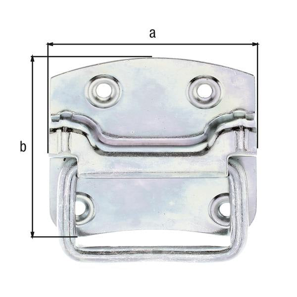 GAH Kistengriff Stahl galv. verz. 104 x 80 mm, 4 Löcher