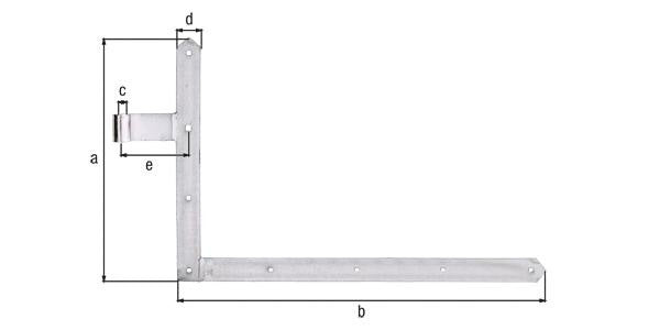 GAH Torwinkelband 400x600x40x105 mm Stahl galvanisch verzinkt dickschichtpassiviert links oben