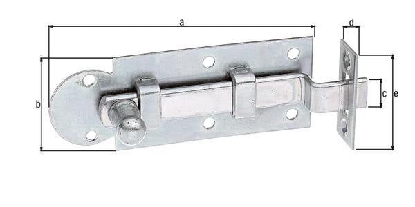 GAH Fensterriegel 80 mm gekröpft Stahl verzinkt mit Knopfgriff – 10 Stück