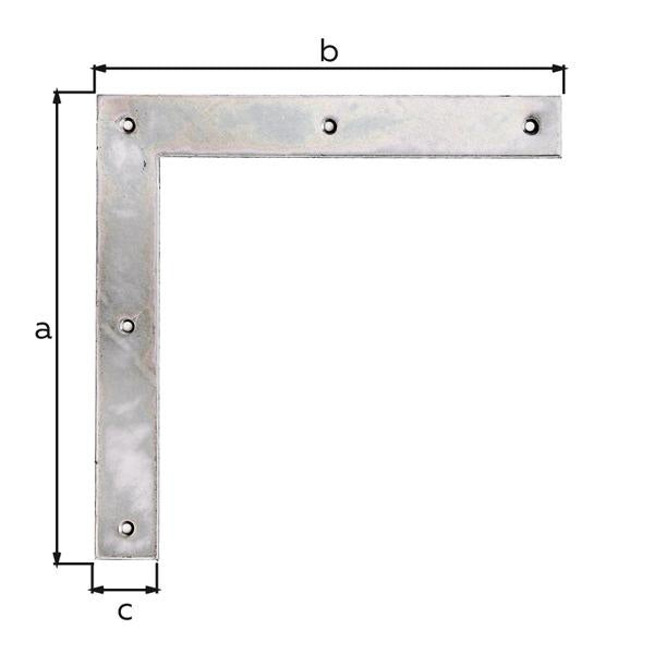 GAH Tor-Winkel 250 x 250 mm, Stahl galvanisch verzinkt, dickschichtpassiviert
