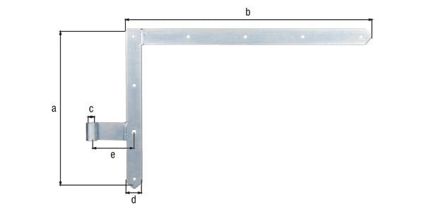 GAH Torwinkelband 400x600x40x105 mm Stahl galvanisch verzinkt dickschichtpassiviert links oben