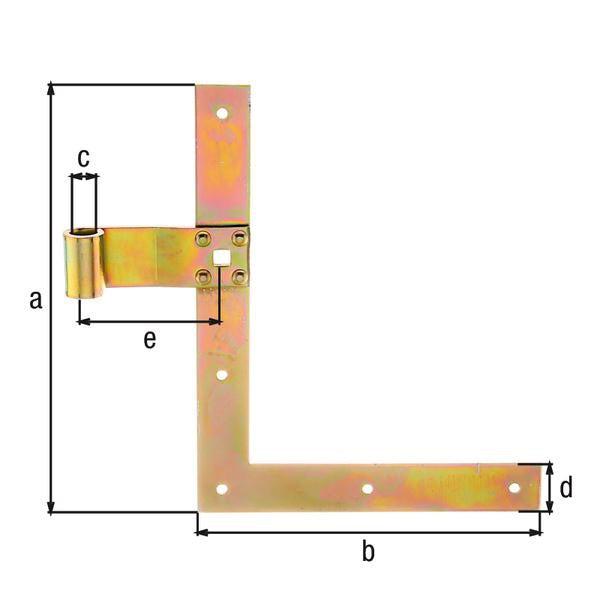 GAH Fensterladen-Winkelband 250 x 200 mm, Stahl verzinkt, gerade Ausführung