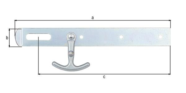 GAH Überfalle 250 x 30 mm Stahl verzinkt mit Haken – DIN links und rechts
