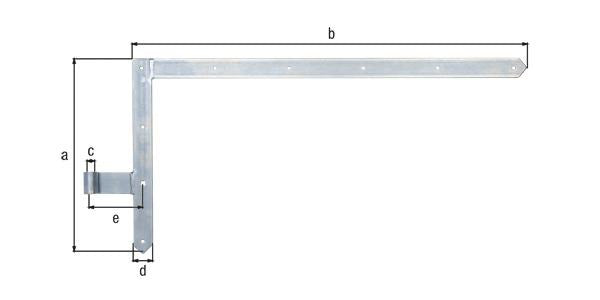 GAH Torwinkelband 400x600x40x105 mm Stahl galvanisch verzinkt dickschichtpassiviert links oben
