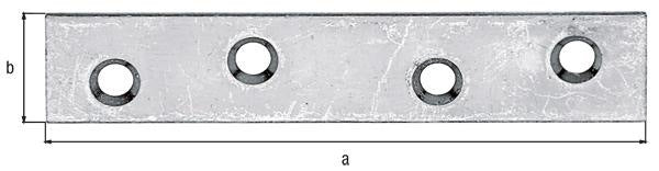 GAH Flachverbinder Stahl sendzimirverzinkt 120 x 16 mm, 4 Löcher, 1,75 mm – 100 Stück