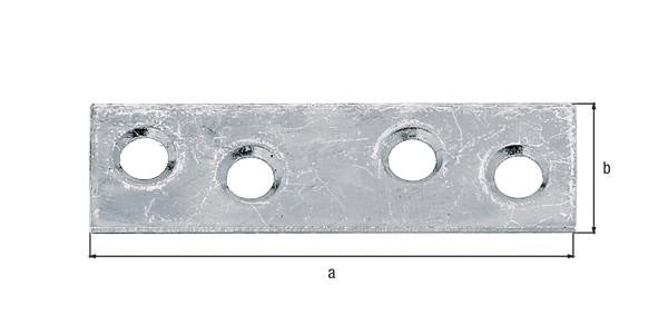 GAH Flachverbinder Stahl sendzimirverzinkt 120 x 16 mm, 4 Löcher, 1,75 mm – 100 Stück