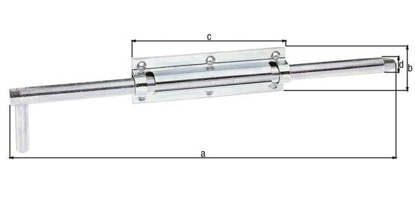 GAH Bolzen-Stangenriegel 400 mm Stahl verzinkt mit befestigter Schlaufe