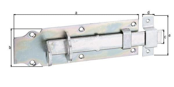 GAH Schlossriegel 140 mm Stahl galv. verzinkt dickschichtpassiviert mit flachem Griff und Schlaufe