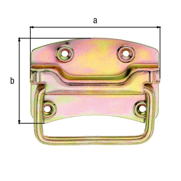 GAH Kistengriff Stahl galv. verz. 104 x 80 mm, 4 Löcher