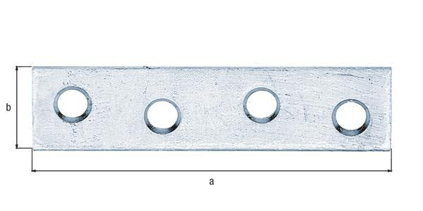 GAH Flachverbinder Stahl sendzimirverzinkt 120 x 16 mm, 4 Löcher, 1,75 mm – 100 Stück