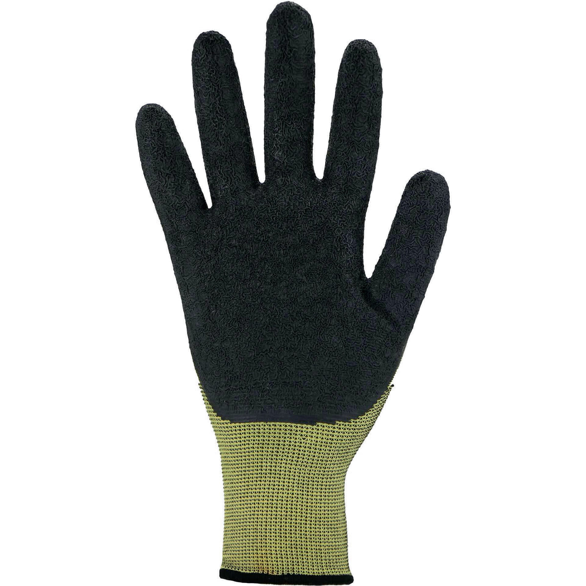 ASATEX Handschuhe Gr.7 gelb/schwarz EN 388 PSA II Nylon Naturlatex schrumpfgeraut