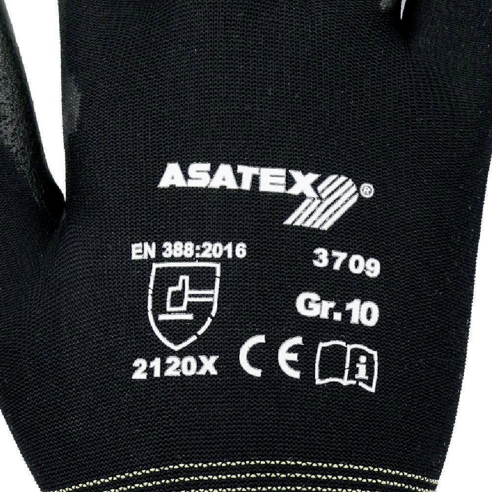 ASATEX Handschuhe Gr.7 schwarz Polyamid mit Soft-Polyurethan