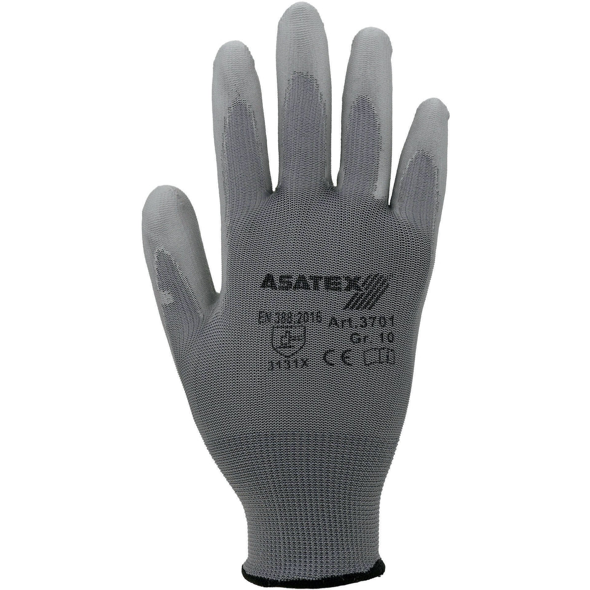 ASATEX Handschuhe Gr.8 weiß EN 388 PSA II Nylon mit PU-Beschichtung – 12 Paar