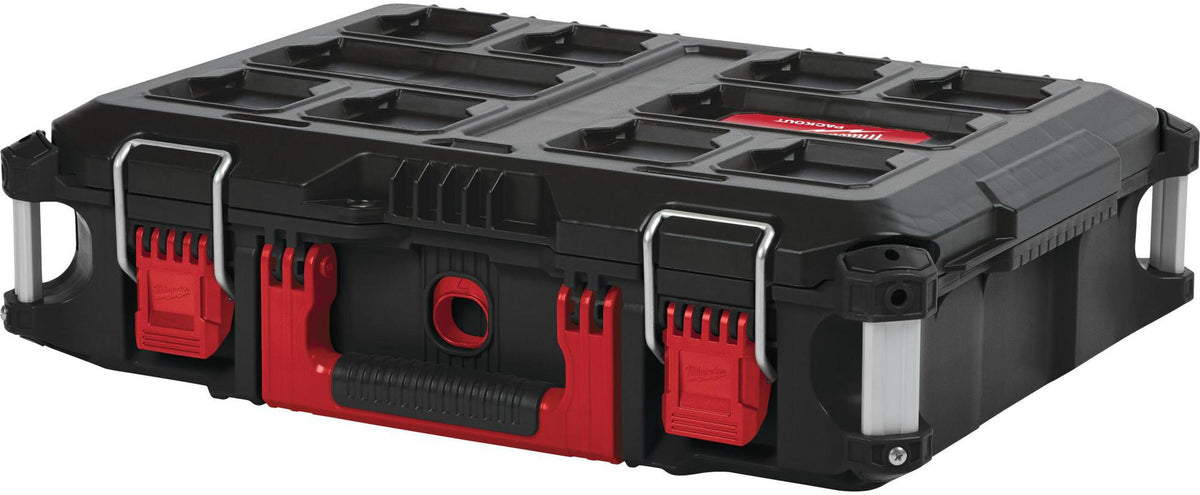 MILWAUKEE PACKOUT™ Koffer 411x561x165 mm Polymer schwarz-rot – IP65, Metallverstärkt