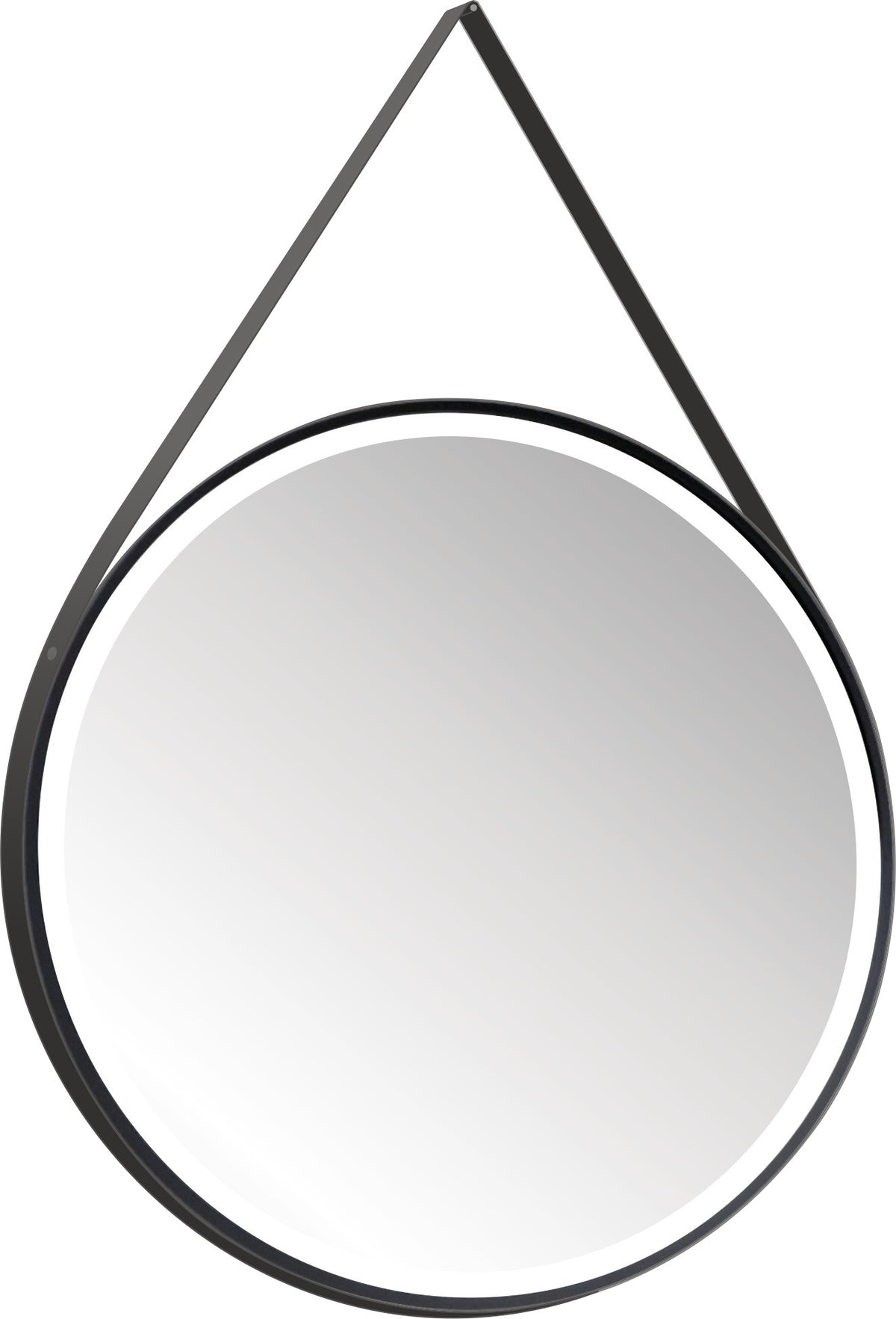 AS Eleganza LED-Leuchtspiegel 60 cm rund – Wandspiegel mit schwarzem Stahlrahmen und Neutral-White Licht