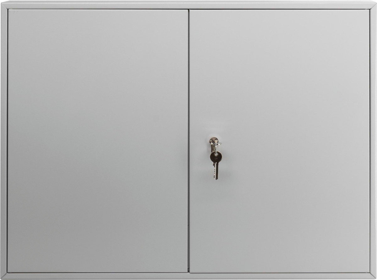 BURG-WÄCHTER Schlüsselschrank 6850/100 PZ mit Profilzylinder, 100 Haken, Stahl, grau, 550x377x80 mm